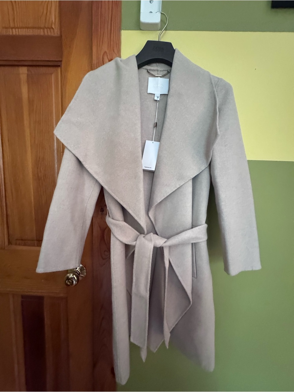Hugo Boss Beige Wrap Trench Coat with Belt